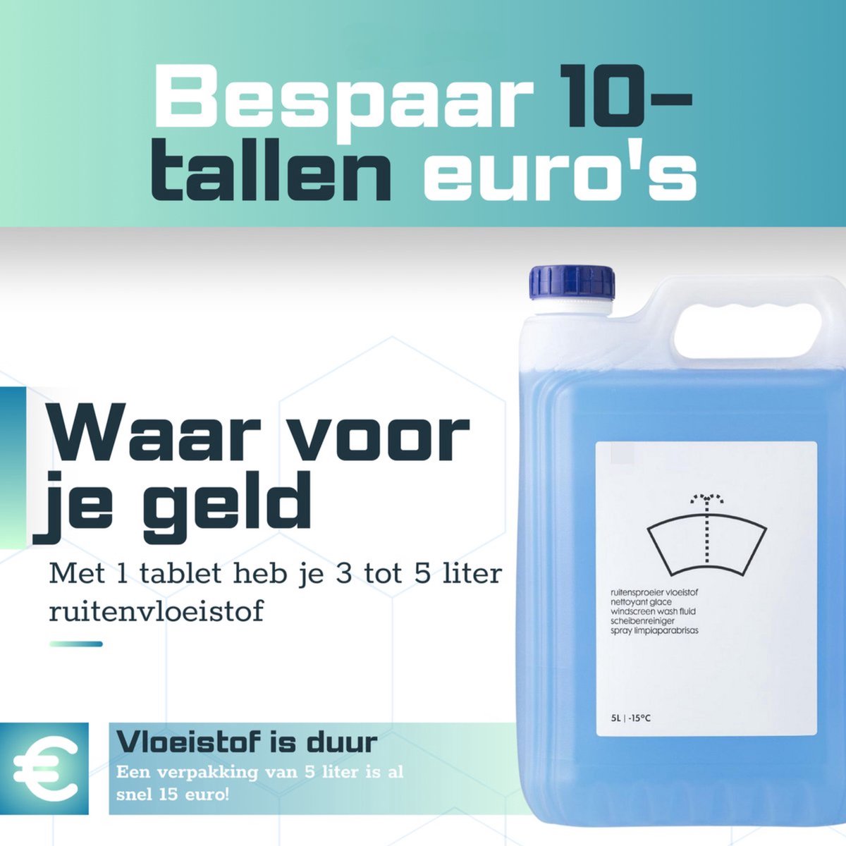 DriveGreenTablets | 120 Liter - Ruitensproeiervloeistof - Geconcentreerde Ruitenwisservloeistof - Sterke Reiniging - 60 Tabletten - Ruitenwisservloeistof Tabletten - Milieuvriendelijk - Autoverzorging - All Seasons