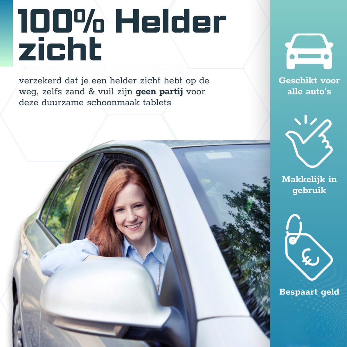 DriveGreenTablets | 60 Liter - Ruitensproeiervloeistof - Geconcentreerde Ruitenwisservloeistof - Sterke Reiniging - 60 Tabletten - Ruitenwisservloeistof Tabletten - Milieuvriendelijk - Autoverzorging - All Seasons