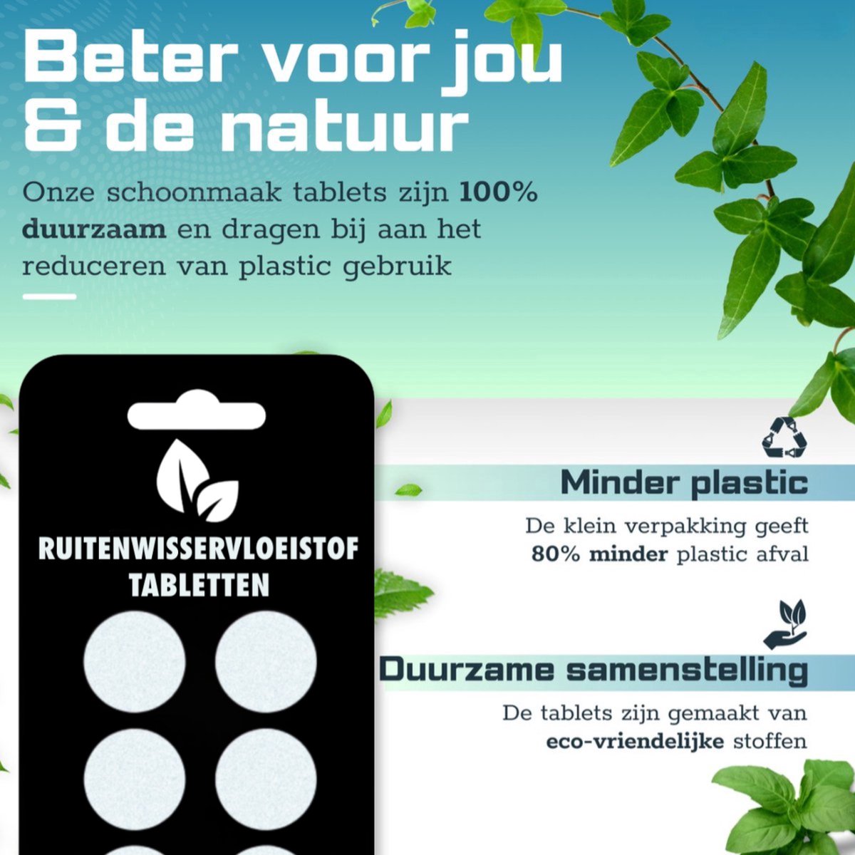 DriveGreenTablets | 300 Liter - Ruitensproeiervloeistof - Geconcentreerde Ruitenwisservloeistof - Sterke Reiniging - 60 Tabletten - Ruitenwisservloeistof Tabletten - Milieuvriendelijk - Autoverzorging - All Seasons